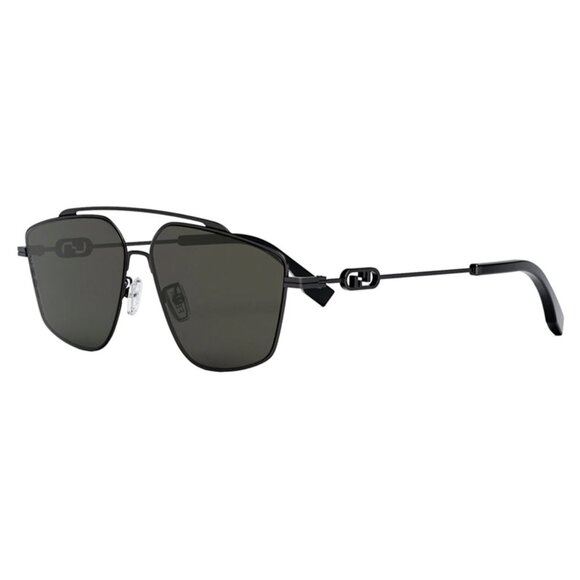 NEW FE40079U 12A MEN FENDI SUNGLASSES BLACK GREY AVIATOR EYEWEAR